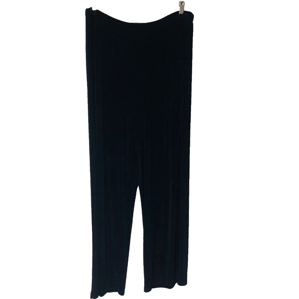 Vintage Citiknits Wide Leg Ankle Pants‎ Womens XL Navy Slinky Knit  Minimalist